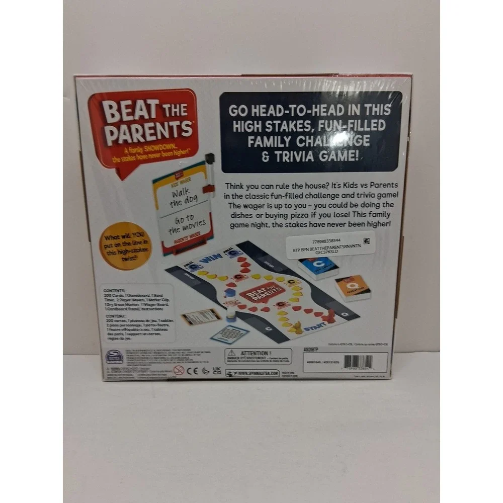 Brand New Sealed Beat the Parents Family Trivia Game by Spin Master